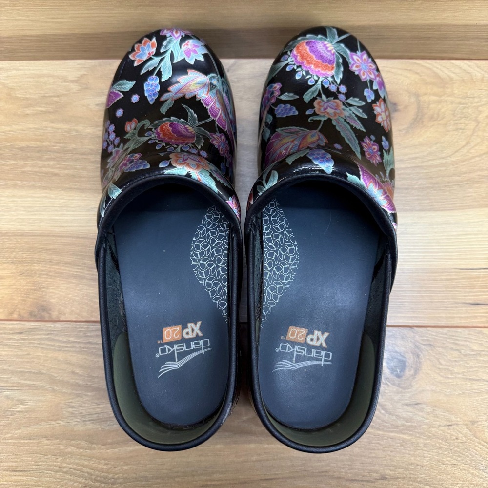 Women’s Floral Black Clog Mules - Picture 8 of 12
